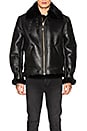 view 2 of 5 B-3 Sheepskin Leather Bomber Jacket in Ebony