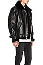 view 3 of 5 B-3 Sheepskin Leather Bomber Jacket in Ebony