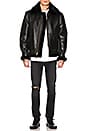 view 5 of 5 B-3 Sheepskin Leather Bomber Jacket in Ebony