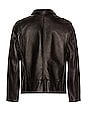 view 2 of 3 Collar Lamb Leather Jacket in Black