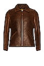 view 1 of 3 Waxy Buffalo Leather Sunset Jacket in Brown