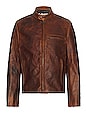 view 1 of 4 NYC Cafe Racer Jacket in Brown