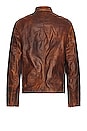 view 2 of 4 NYC Cafe Racer Jacket in Brown