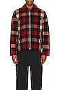 view 3 of 4 Wool Plaid Station Jacket in Red