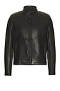 view 1 of 4 Vegetable Tanned Lambskin Cafe Racer Jacket in Black