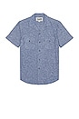 view 1 of 3 Short Sleeve Chambray Work Shirt in Blue