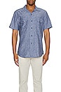 view 3 of 3 Short Sleeve Chambray Work Shirt in Blue