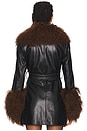 view 3 of 4 Mimi Leather Coat With Fur Trim in Black & Brown