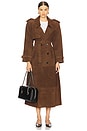 view 1 of 4 Madison Suede Trench in Espresso
