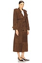 view 3 of 4 Madison Suede Trench in Espresso