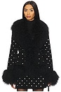view 1 of 5 Dorothy Diamant? Suede Coat in Black & Crystal Embellishments