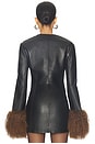 view 3 of 4 Daria Leather Shearling Jacket in Black & Brown Trim