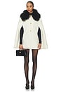view 1 of 3 Serina Cashmere Shearling Cape Coat in Cream & Black Trim