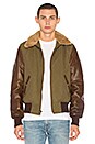 view 2 of 5 B-15 Flight Jacket with Sheep Fur Collar in Olive