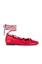 view 1 of 5 Arissa Lace Up Flat in Flame Scarlet