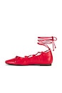 view 5 of 5 Arissa Lace Up Flat in Flame Scarlet