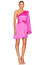 view 2 of 4 One Shoulder Mini Dress in Fuchsia in Fuschia