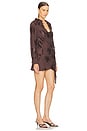 view 2 of 5 Fringe Detailed Tie Mini Dress With Strapless Bustier in Brown