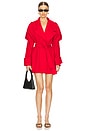 view 1 of 3 Canvas Belt Detailed Jacket Dress in Red