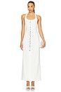 view 2 of 5 Button Detail Midi Dress in White