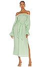 view 1 of 3 Off Shoulder Maxi Linen Dress in Mint Green