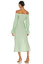 view 3 of 3 Off Shoulder Maxi Linen Dress in Mint Green