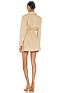 view 3 of 3 Waist Tie Detailed Linen Jacket Dress in Beige