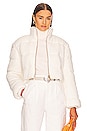 view 1 of 5 Knit Puffer in White Knit Patterned