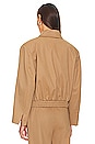 view 4 of 5 Zipper Detailed Canvas Jacket in Camel