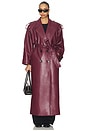 view 1 of 5 Leather Trenchcoat in Burgundy