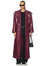 view 2 of 5 Leather Trenchcoat in Burgundy