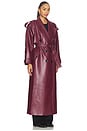 view 3 of 5 Leather Trenchcoat in Burgundy