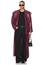 view 5 of 5 Leather Trenchcoat in Burgundy