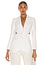 view 1 of 4 Waist Low-Cut Linen Jacket in White