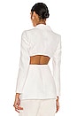 view 3 of 4 Waist Low-Cut Linen Jacket in White