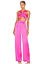 view 4 of 4 Double Pleated Wide Leg Pant in Fuchsia