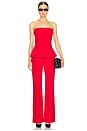 view 4 of 4 High Rise Slit-detailed Canvas Pant in Red
