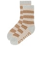 view 2 of 4 Striped Snug Socks in Sahara Tan & Cloud Grey