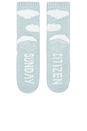 view 5 of 4 Clouds Snug Socks in Misty Blue & Off White