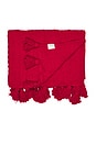 view 3 of 3 ОДЕЯЛО BRAIDED POM POM THROW in Rouge