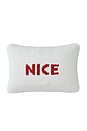 view 2 of 3 Naughty Nice Throw Pillow in Rouge & Moss