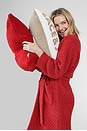 view 9 of 9 Snug Waffle Robe in Rouge