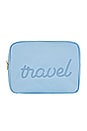 view 1 of 1 Periwinkle Travel Embroidered Large Pouch in Periwinkle
