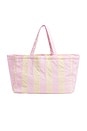 view 2 of 5 Large Everything Tote in Pink & White Stripe