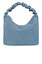 view 1 of 4 Denim Scrunch Handle Bag in Blue Denim