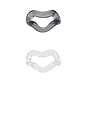 view 4 of 6 Onda Glass Set Of 2 Rings in Transparent & Smoke Grey