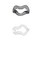 view 5 of 6 Onda Glass Set Of 2 Rings in Transparent & Smoke Grey