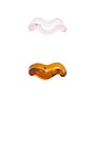 view 6 of 6 SET DE 2 ANILLOS ONDA in Ambar & Pink