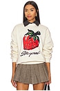 view 1 of 4 Scratch N Sniff Strawberry Sweatshirt in Cream