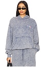 view 1 of 4 Tribal Acid Wash Hoodie in Denim